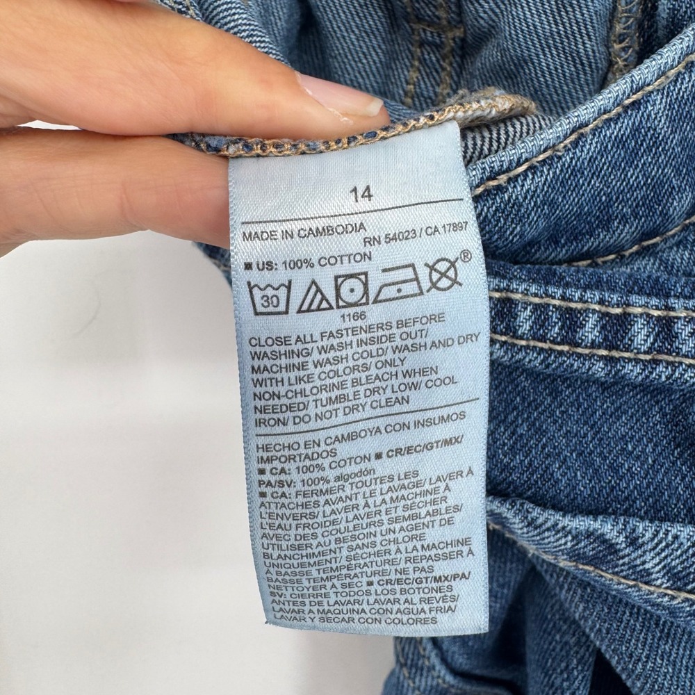 Old Navy Girls High-Waisted Super Baggy Button-Fly Wide-Leg Utility Jeans Sz 14 - Picture 11 of 12